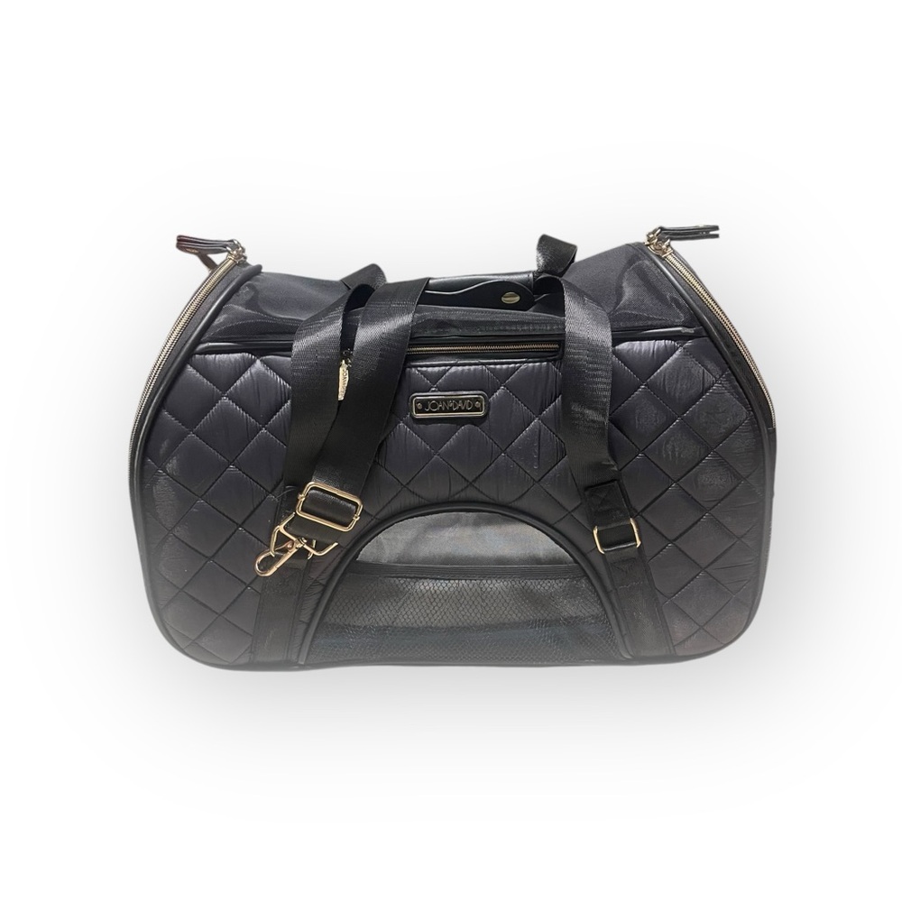 Joan & David 𖠌 20” Dome Quilted Pet Carrier Travel Bag 𖠌 Black 𖠌 TSA approved - Picture 4 of 16